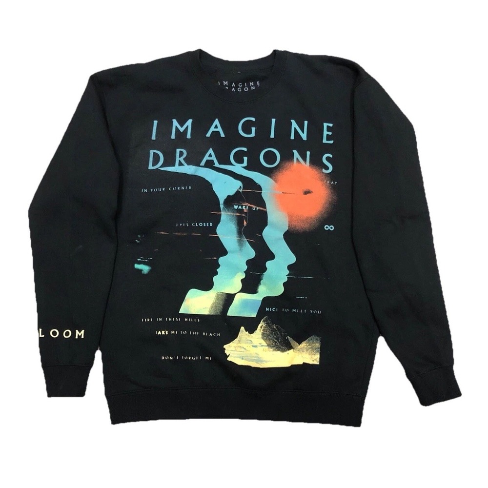 Imagine‎ Dragons Sweatshirt L Black Loom World Tour 2024 Merch NEW *flaw